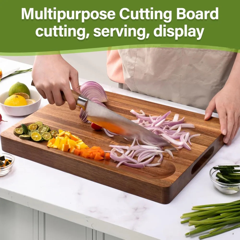 Acacia Wood Cutting Board1.5” Thick  Charcuterie Board, 16x12