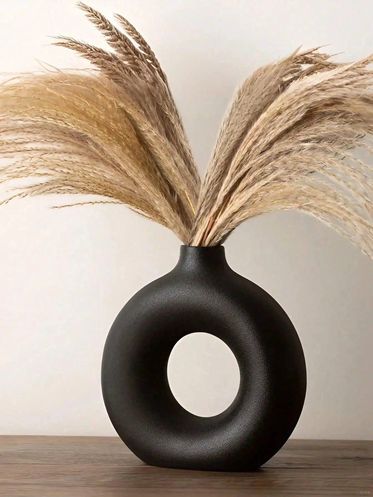 1pc Black Plastic Circular Flower Vase
