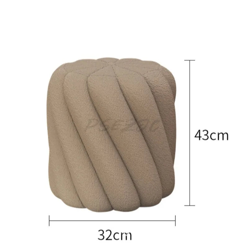 Lamb Wool Makeup Stool Chair Circular Specific Stool