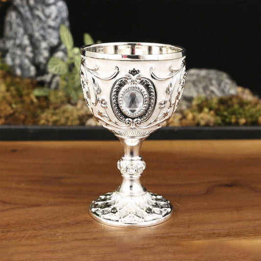 Drink Cup Embossed Vintage Metal Wine Cup Diamond-Encrusted