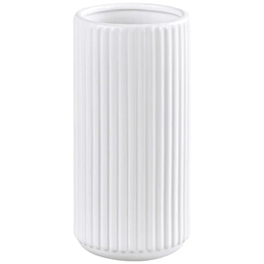 Flower Vase for Pampas Grass, Small  Centerpiece Ribbed Vase