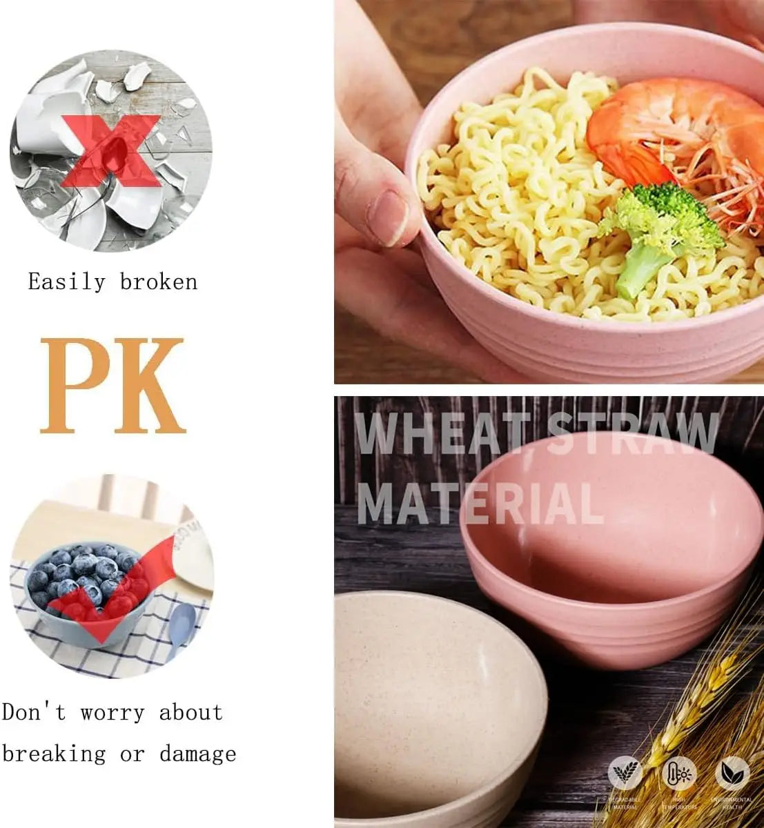 Eco-friendly Wheat Straw Bowls, 4.7 inches mini Snacks Bowl Sets