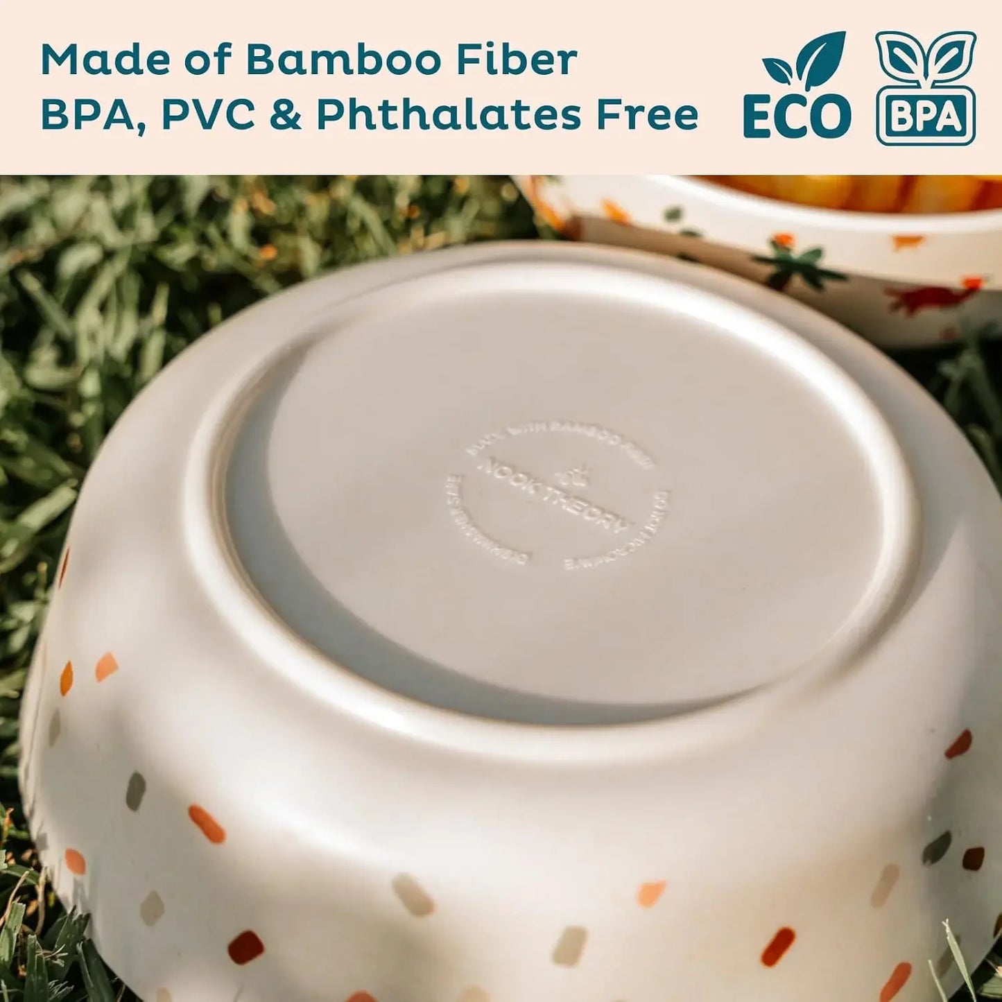 Nook Theory 4 Pack Bamboo Bowls - 18 Oz Toddler and Kids Bowl