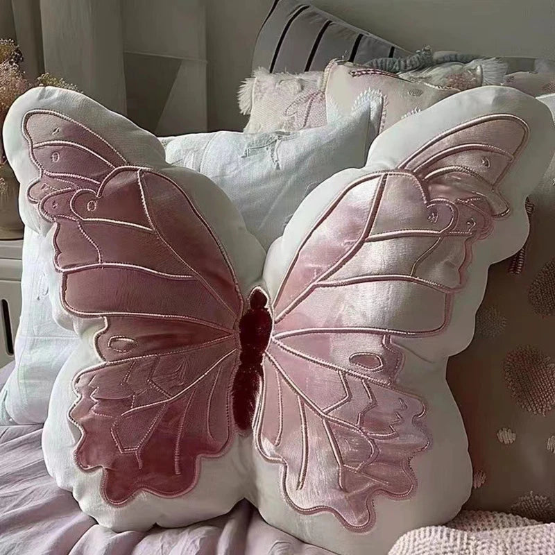 3D Butterfly Pillows Doll Pink Decorative Soft Pillow