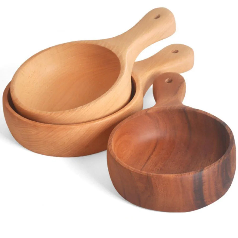 Wooden Salad Bowl with handle