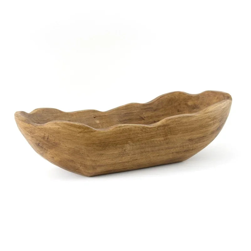 Indoor Decorative Dough Bowl Carved Wood