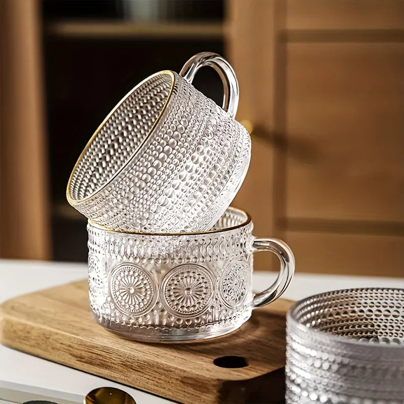 4-piece set of 15.2oz/450ml glass cups and wooden lids