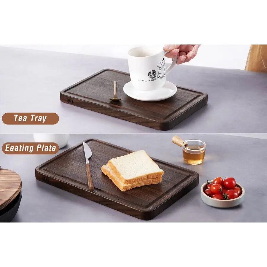 Walnut Wood Cutting Board, 12x8in -Deep Juice Groove