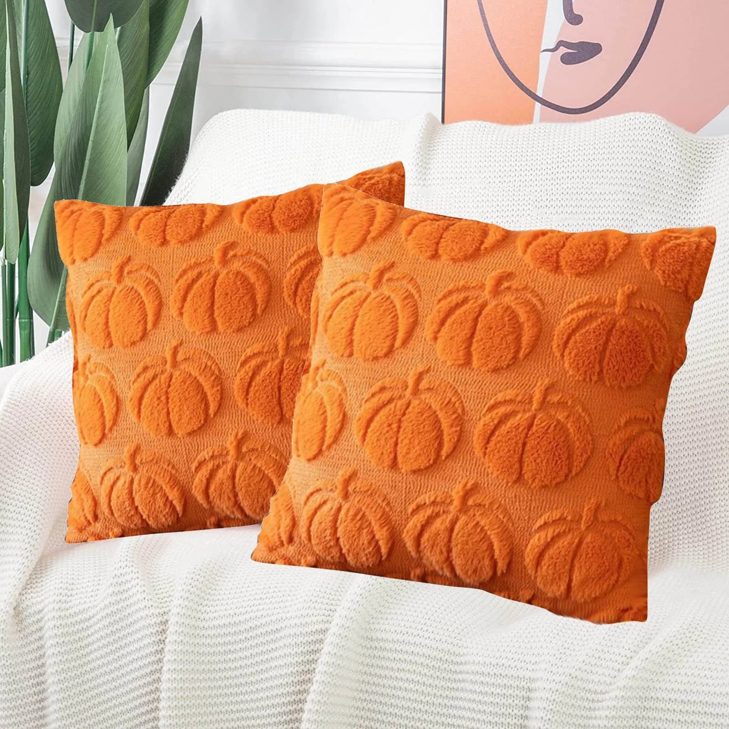 Pumpkin Fall Pillow Covers Halloween Throw Pillow