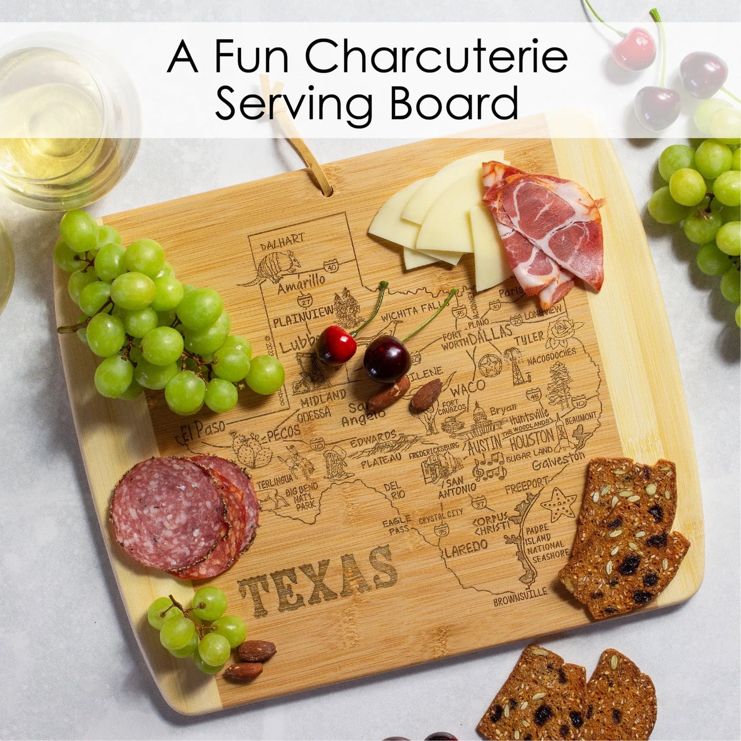(2 pack)   Bamboo Wood Cutting Board  Charcuterie Platter, 13” x 11”