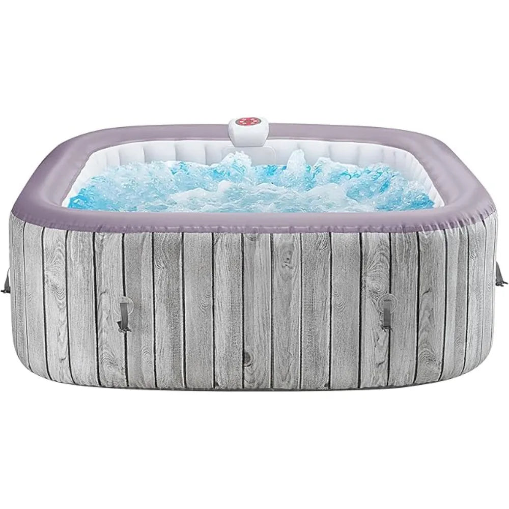 4-6 Person Inflatable Hot Tub, Portable Ourdoor Spa Square