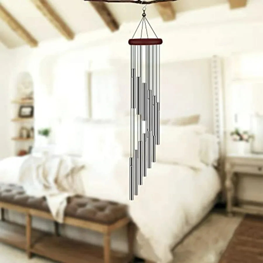 2 Pack Wind Chimes for Outside,  with 12 Aluminum Alloy Tubes and Hook