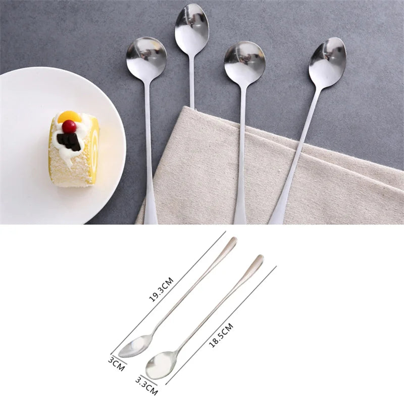 Long Handled Stainless Steel Coffee Spoon, Dessert, Tea