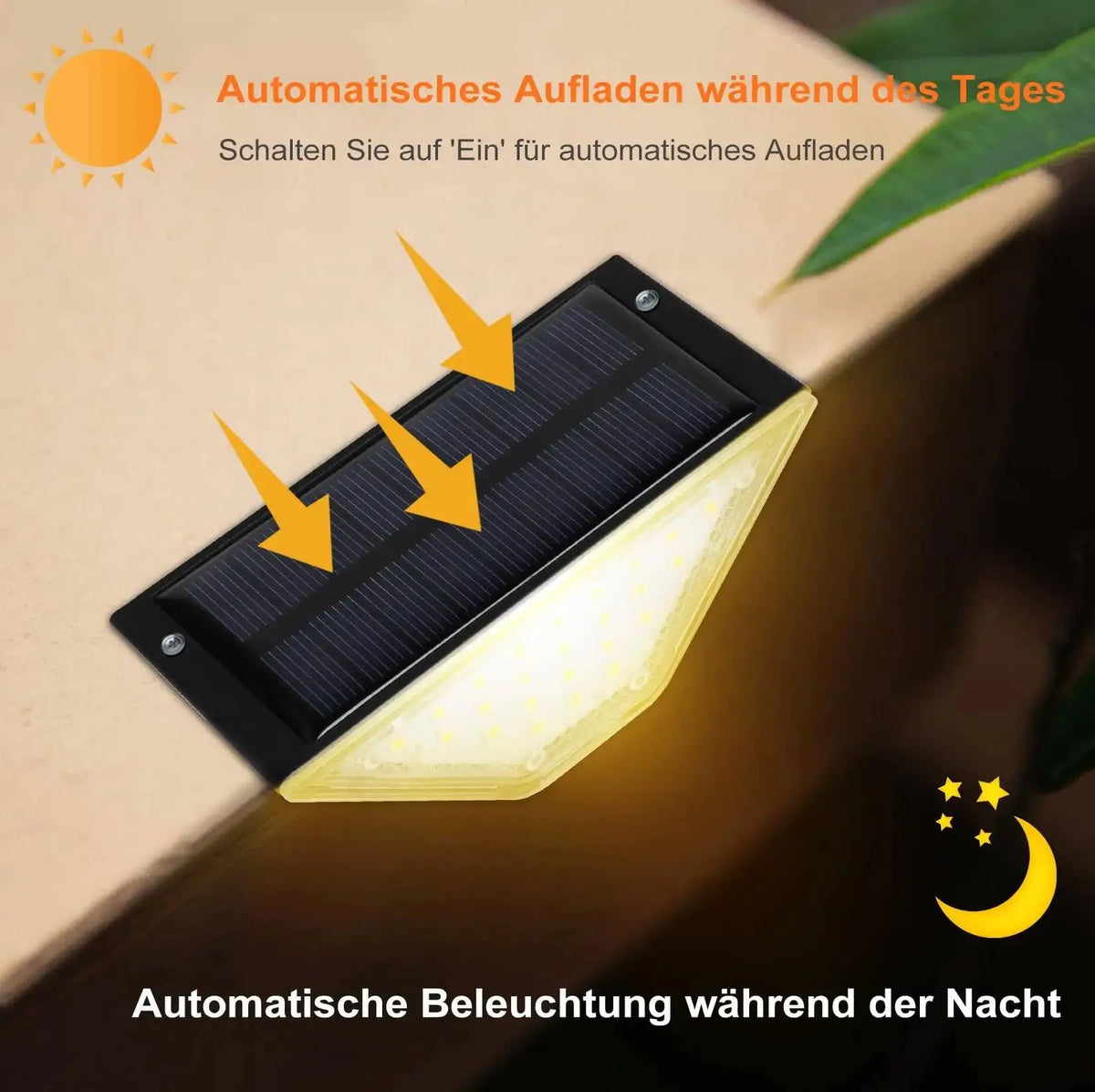 1-4PCS Solar Lights for Outdoors Stair Lamps Warm White LED