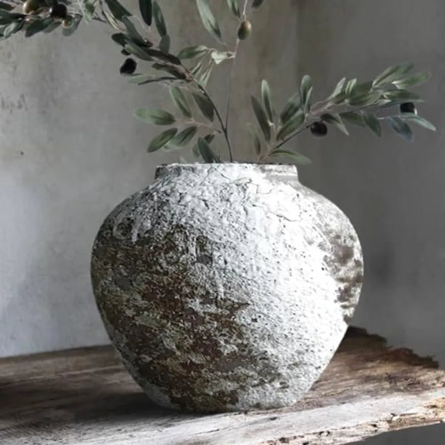 Large Vintage Ceramic Vase, Rustic Pottery