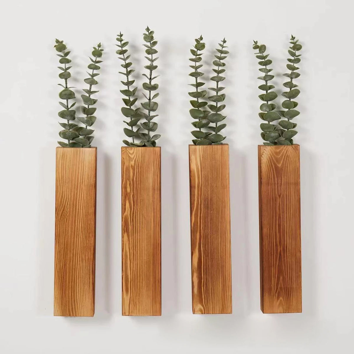 1pc Wall Planter Modern Solid Wood Vase