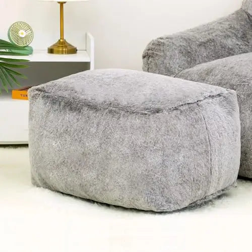 15inch H Bean Bag Ottoman Pouf  6.6LB Memory Foam Filled