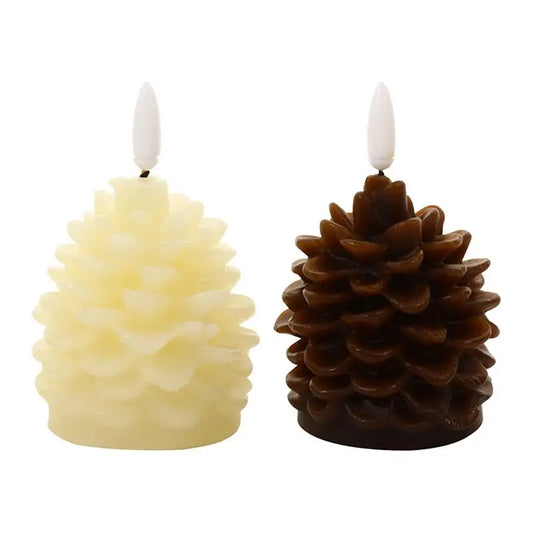 4Pcs Flameless Led Pinecone Candles