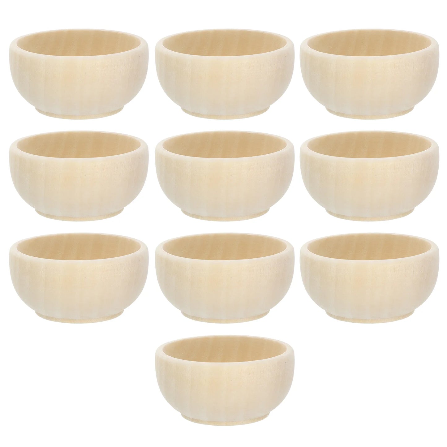 10 Pcs Small Wooden Bowl Unpainted Bowls for Painting