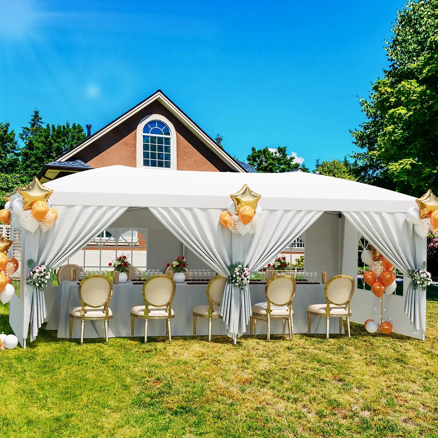 10x20 FT Pop Up Canopy Tent, Heavy Duty Waterproof Shelter