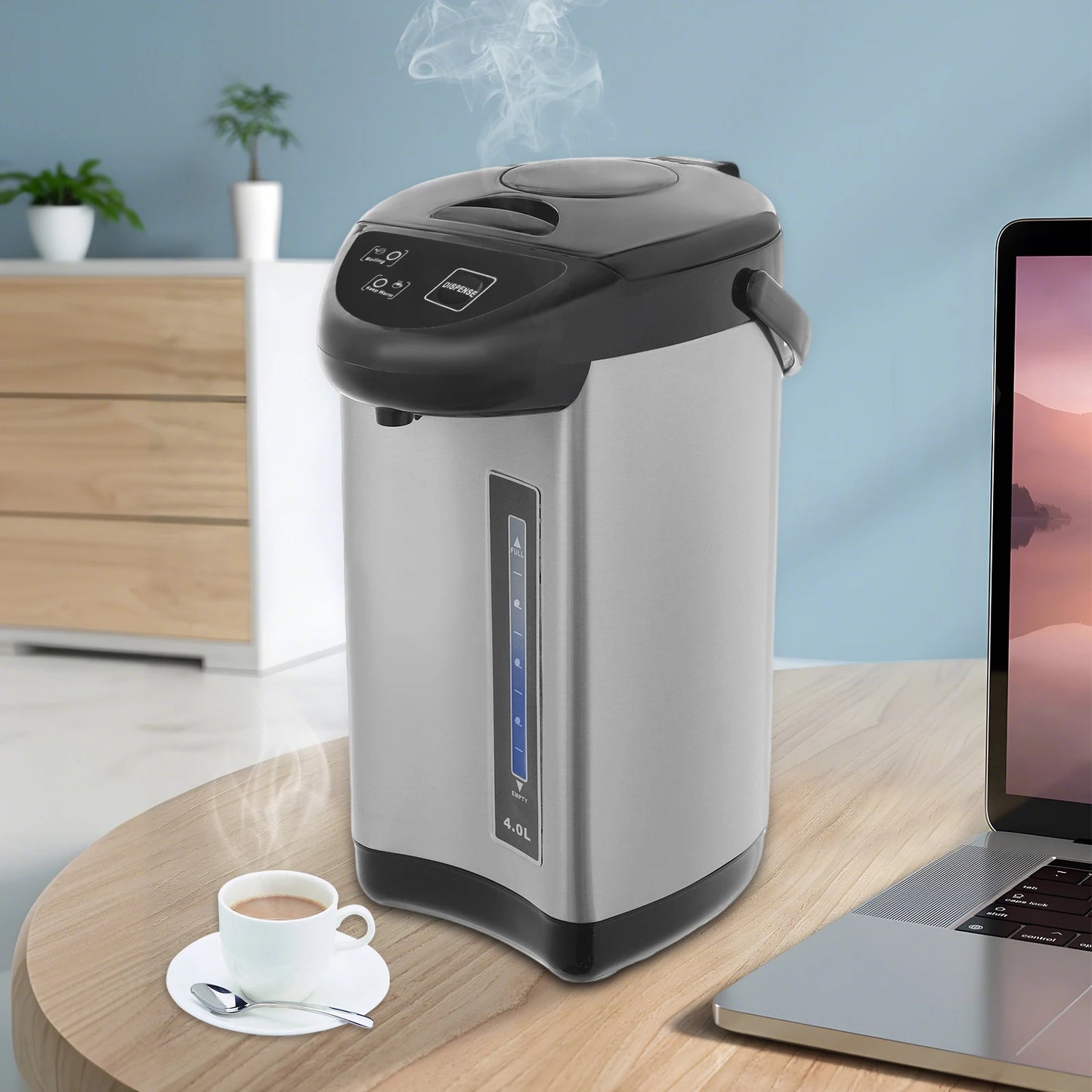 Electric Kettle, 4L 110V Stainless Steel  750W Fast Heating, 24-Hour Keep Warm
