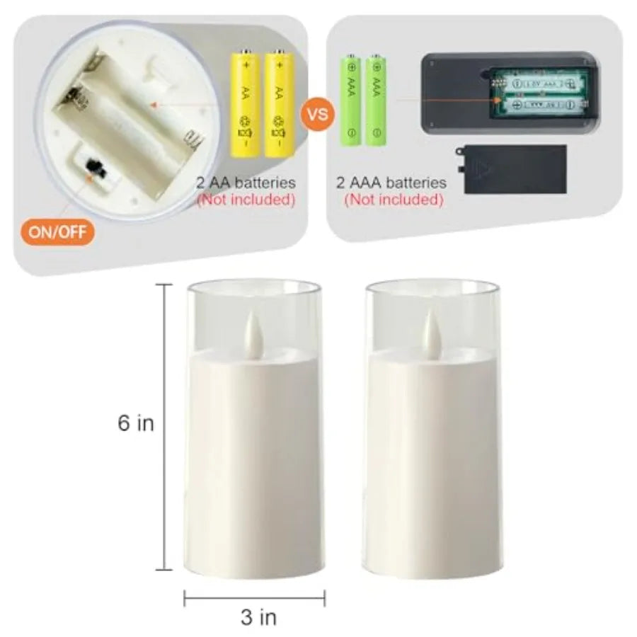 Realistic Flickering Flameless Candles, Battery Operated Candles,