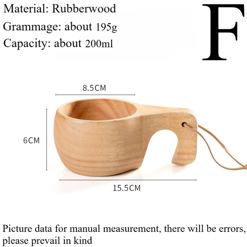 New200ml Outdoor Wood Cup Mug Coffee Milk Acacia-Wood