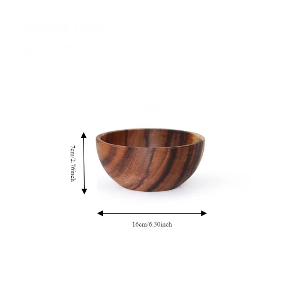 Natural Hand-Made Wooden Salad Bowl Acacia Wood