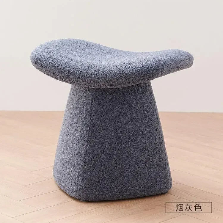Nordic Ottoman Sitting Pouf Stool - Wooden Vanity Chair