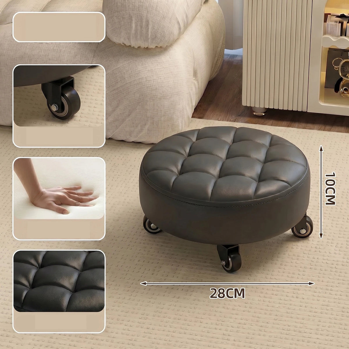 Household Wheeled Low Stools Chairs Wheeled Seam