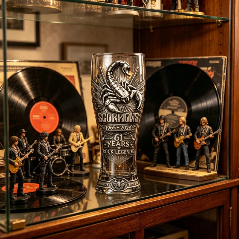 Scorpions Rock Band 61st Anniversary  Embossed Beer Glass
