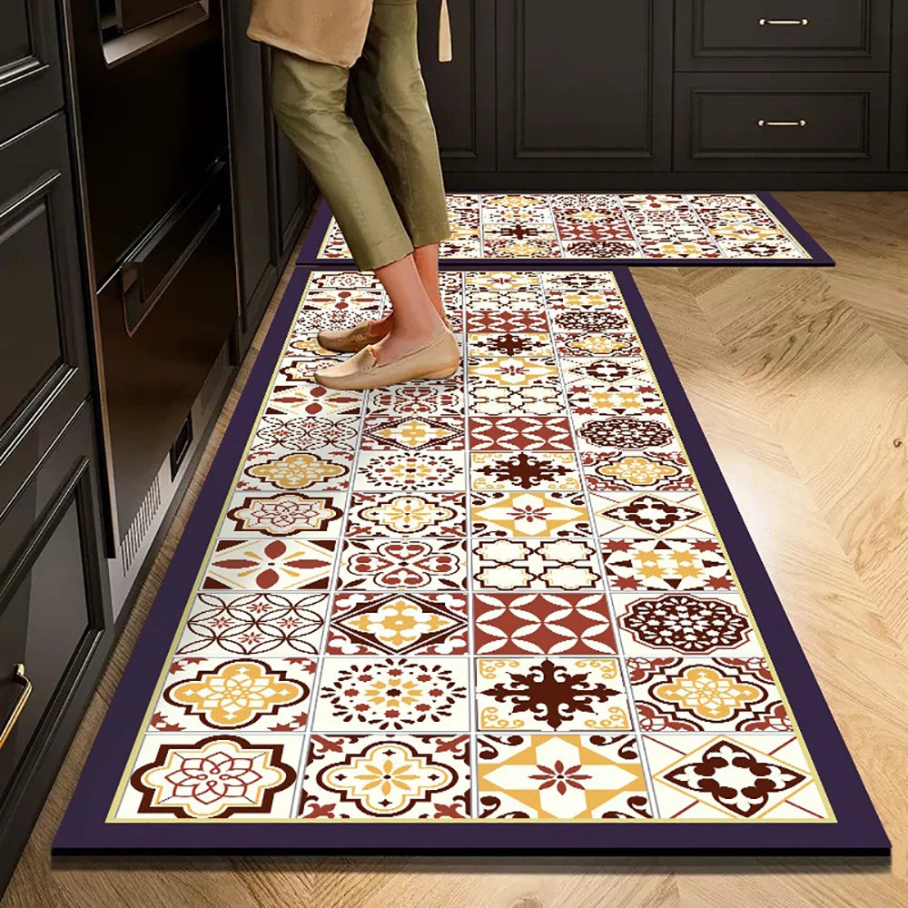 Non-slip Kitchen Mat Long Rugs Crystal Velvet Carpet