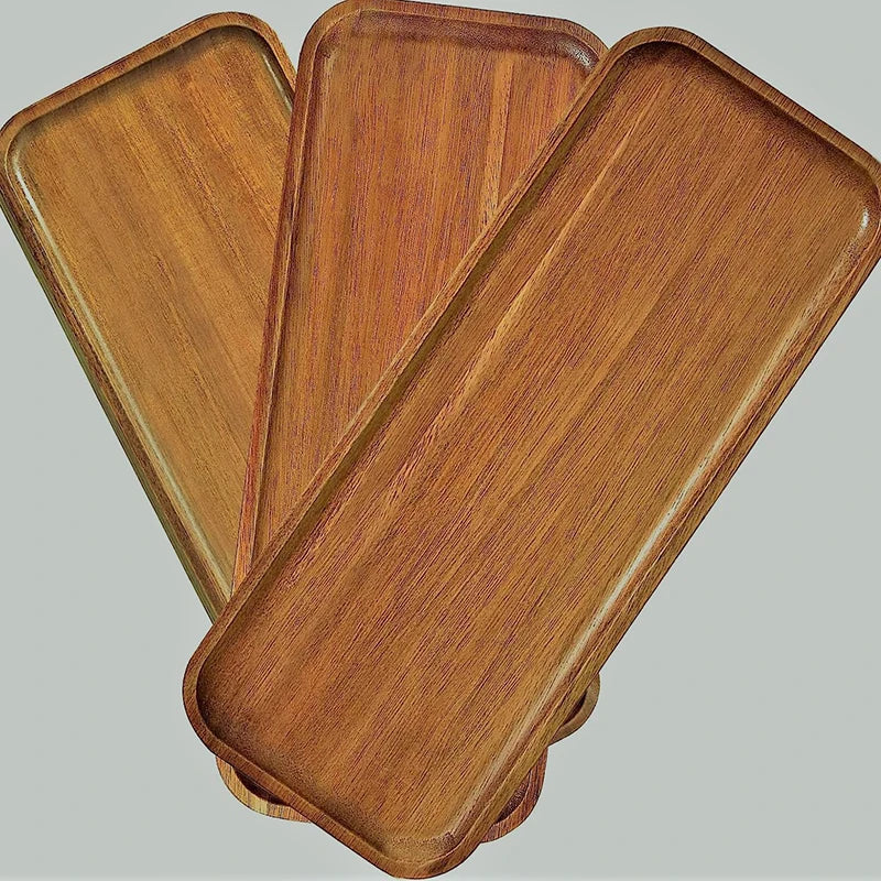 Solid Wood Food Tray Round Rectangle  Bread Board