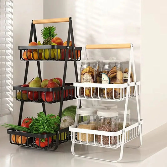 2-Tier Design Fruit Basket 3-Tiers Design Kitchen Organizer