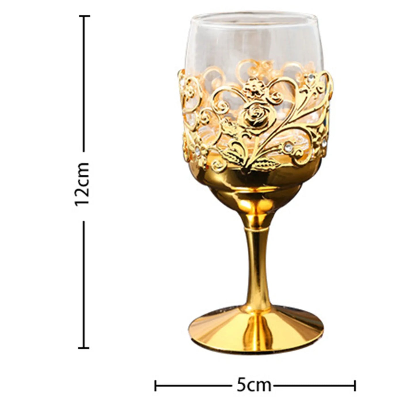 European Style Wine Goblets Metal Glass Liquor Cups