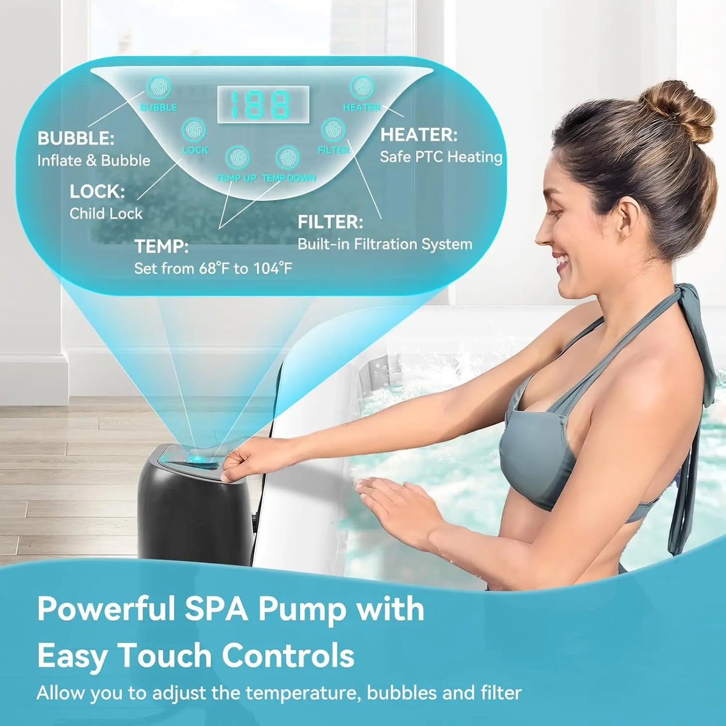 Inflatable Hot Tub 4 6 Person 120 Air Jets