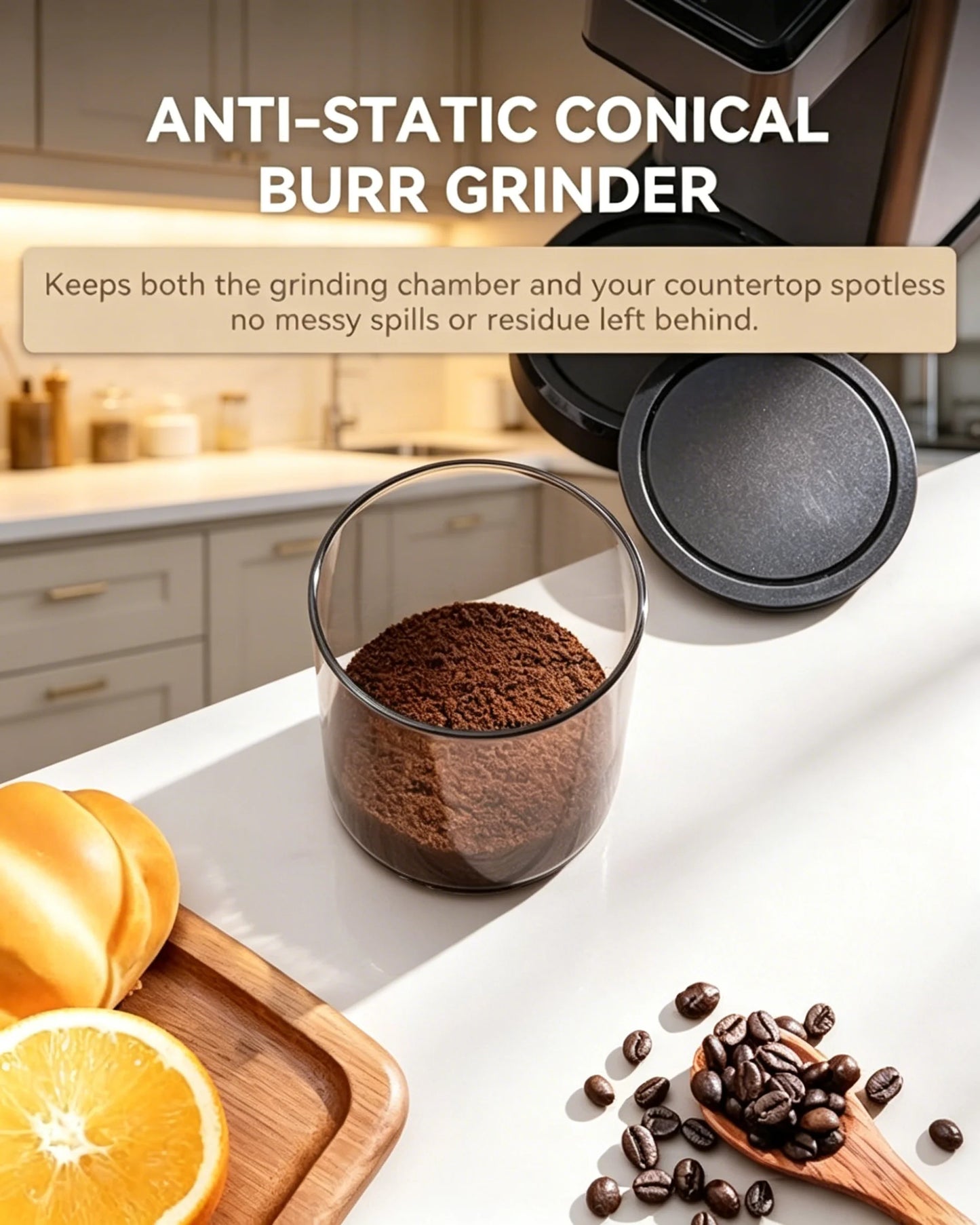 Conical Burr Coffee Grinder Stainless Steel 25 Grind Settings