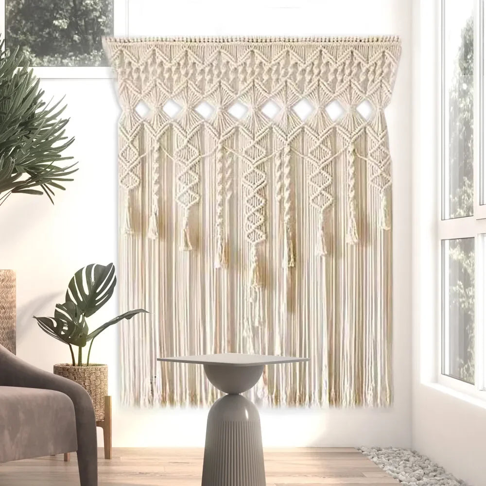 Macrame Woven Wall Hanging Tapestry Backdrop Curtain