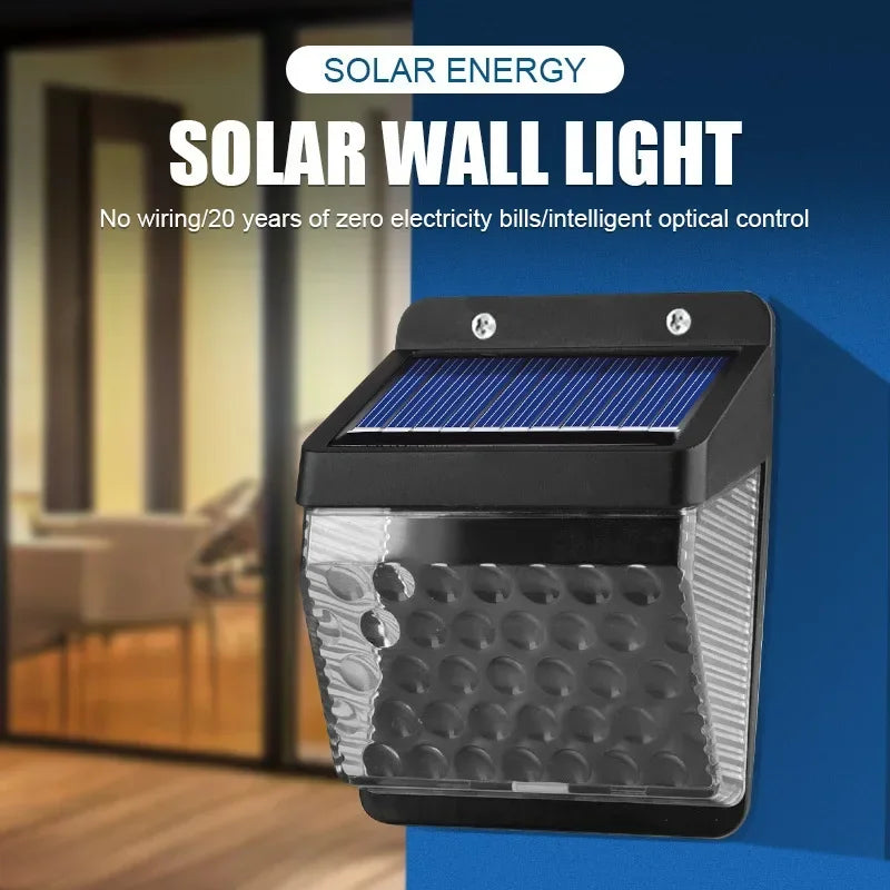 Solar Outdoor LED Wall Light Waterproof Steps Garden Wall Light