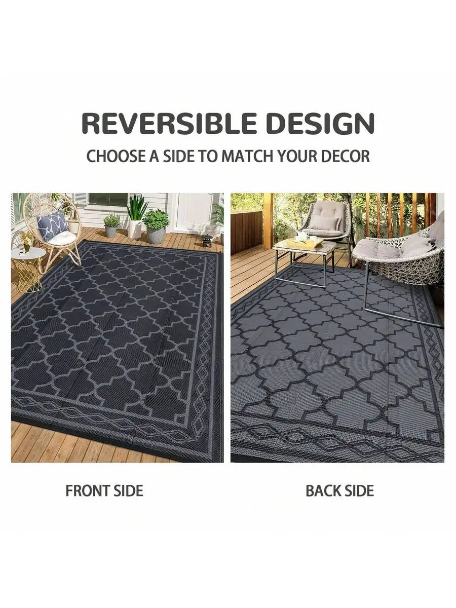 Outdoor Reversible Moroccan Rug Plastic Stain UV Resistant