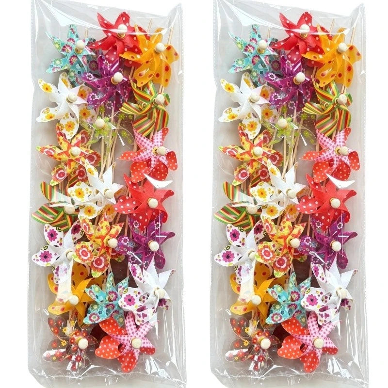 20/40/pcs Mini Windmills Random Colors Wind-Powered Rotating
