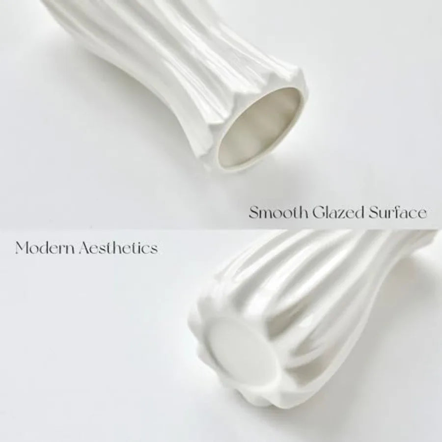 8 Inch White Ceramic Vase