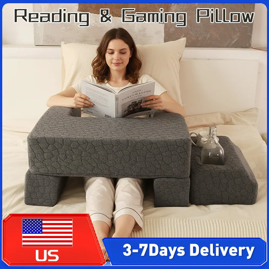 Large Lap Desk Pillow with Arm Rest Cup Holder Gaming Pillow