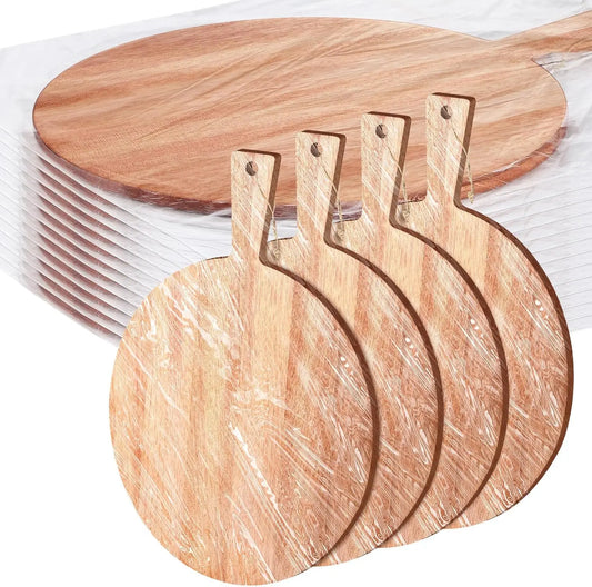 12 Piece Round Wood Cutting Board with Handle Charcuterie