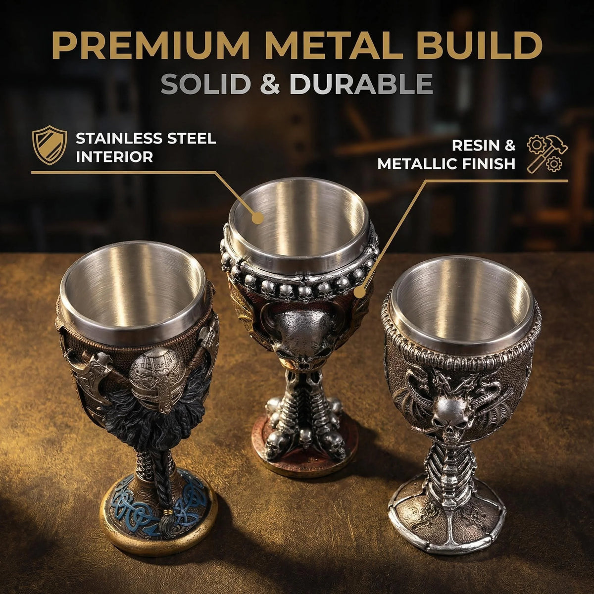 54 Styles Viking Pirate Series: Stainless Steel  Champagne Glass