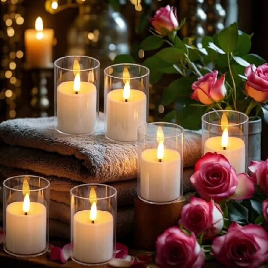 Flickering Flameless Candles, 6 Pack LED Tea Lights Candles
