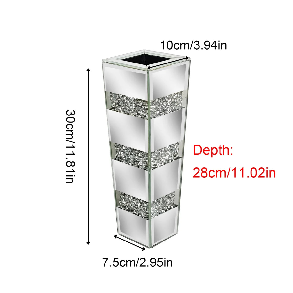 Various Styles Floor Crushed Diamond Mirrored Vase Large Tall Vases