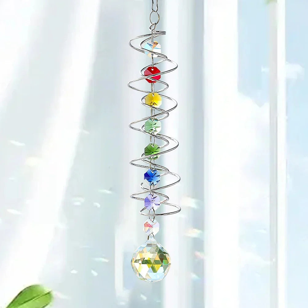 Spiral Tail Wind Spinner Suncatcher Crystal Ball