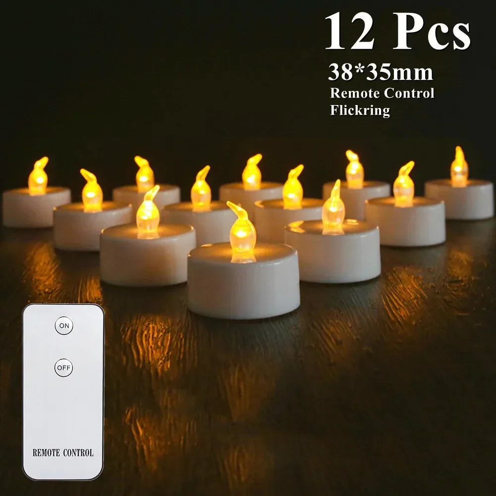 6/24Pcs Flameless LED Candles Tea Light - Battery Powered