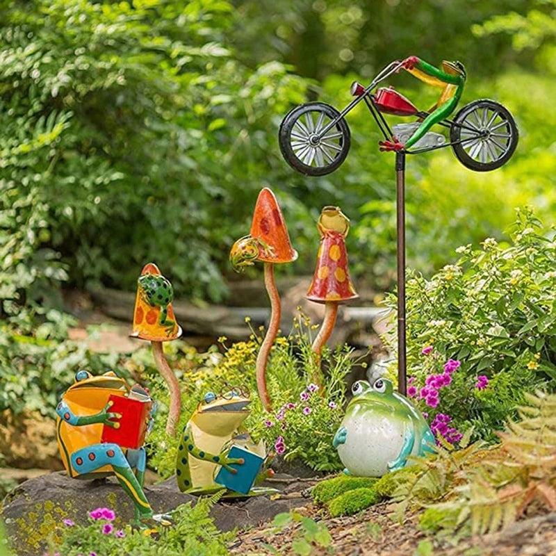 Vintage Bicycle Metal Wind Spinner Animal Motorcycle Windmill